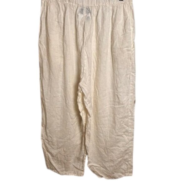 Flax Pants - FLAX Classic Cream 100% Linen Pant With Pockets Size Medium